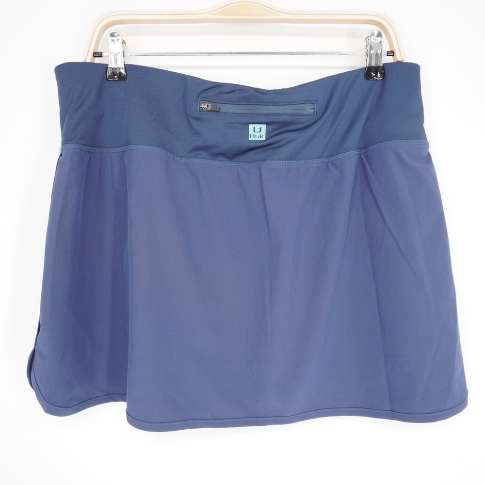 Huk Skort Blue Womens XL Fishing Performance Outdoor Athletic UPF50 Summer - Picture 3 of 9